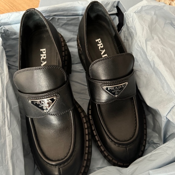 Prada Double Chocolate leather loafers - Picture 1 of 3